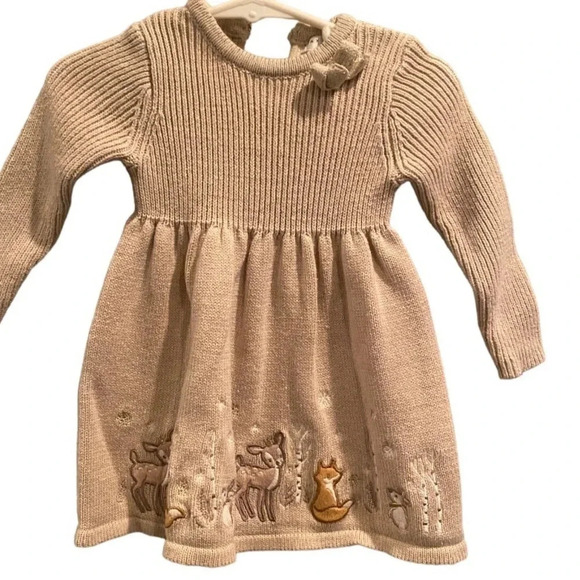 MAX STUDIO BABY SWEATER DRESS EMBROIDERED SIZE 12 MTHS MONTHS - Picture 1 of 5